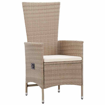 vidaXL Salon de jardin avec coussins 3 pcs Beige Résine tressée