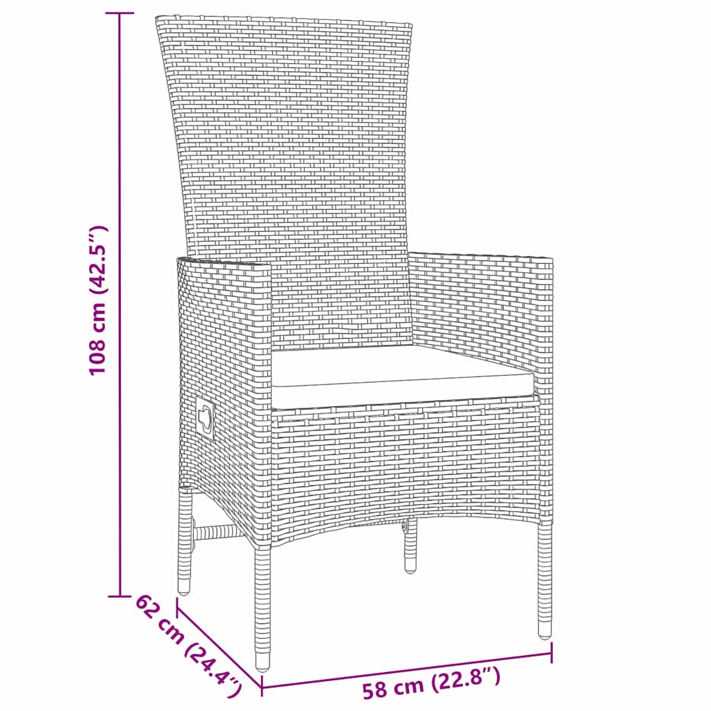 Garten Essgruppe mit Kissen 7 pcs Beige Poly-Rattan