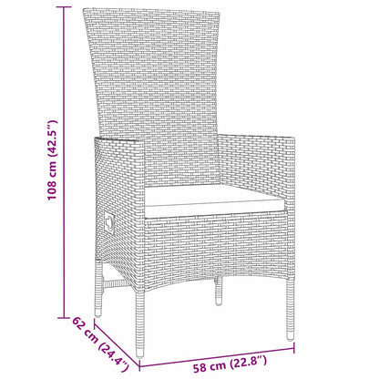 Garten Essgruppe mit Kissen 7 pcs Beige Poly-Rattan