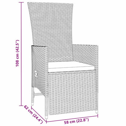 Garten Essgruppe mit Kissen 7 pcs Beige Poly-Rattan