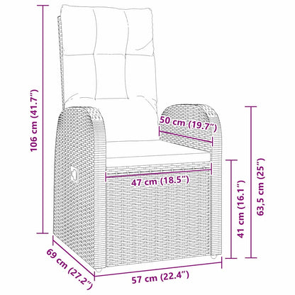 Garten Essgruppe mit Kissen 7 pcs Schwarz Poly-Rattan