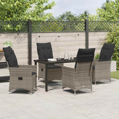 vidaXL Salon de jardin avec coussins 5 pcs Gris résine tressée
