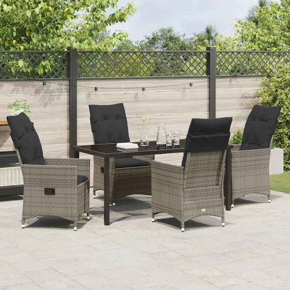 vidaXL Salon de jardin avec coussins 5 pcs Gris résine tressée