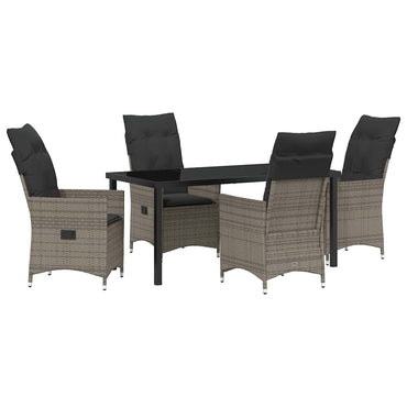 vidaXL Salon de jardin avec coussins 5 pcs Gris résine tressée
