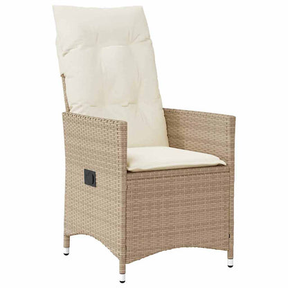 vidaXL Salon de jardin à dîner avec coussins 9 pcs Beige Résine tressée