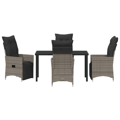 Garten Essgruppe mit Kissen 5 pcs Grau Poly-Rattan
