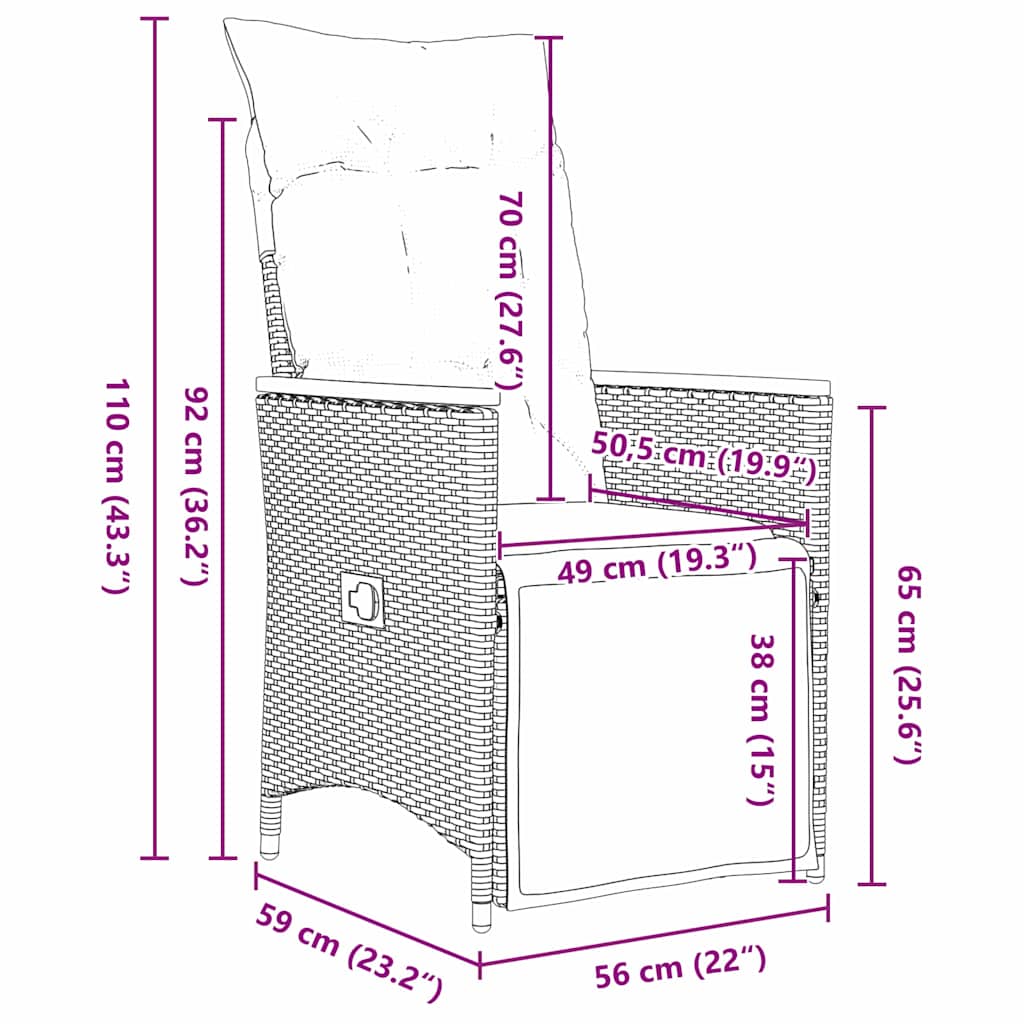 Garten Essgruppe mit Kissen 5 pcs Schwarz Poly-Rattan
