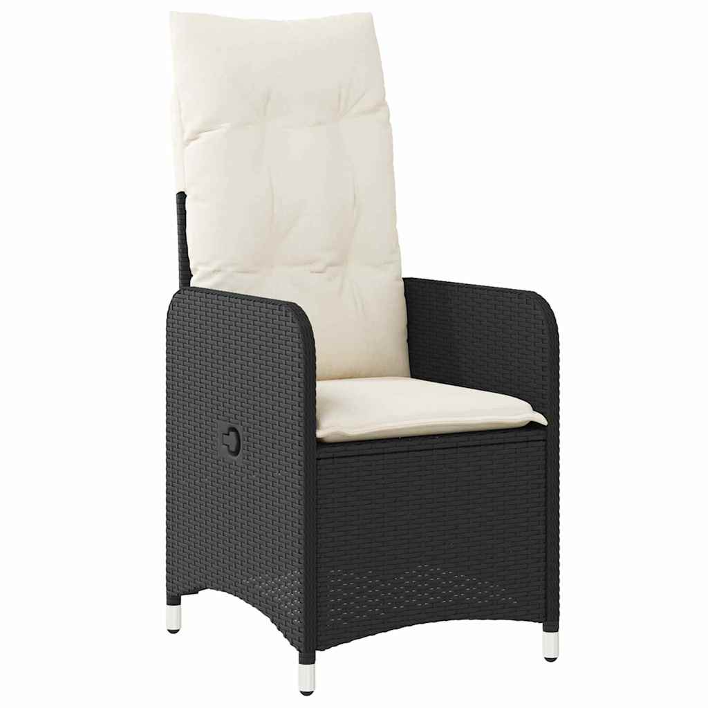 Garten Essgruppe mit Kissen 5 pcs Schwarz Poly-Rattan