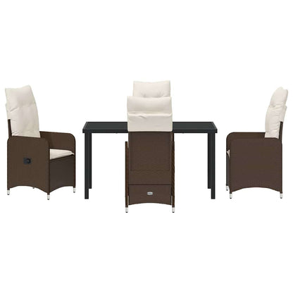 Garten Essgruppe mit Kissen 5 pcs Braun Poly-Rattan