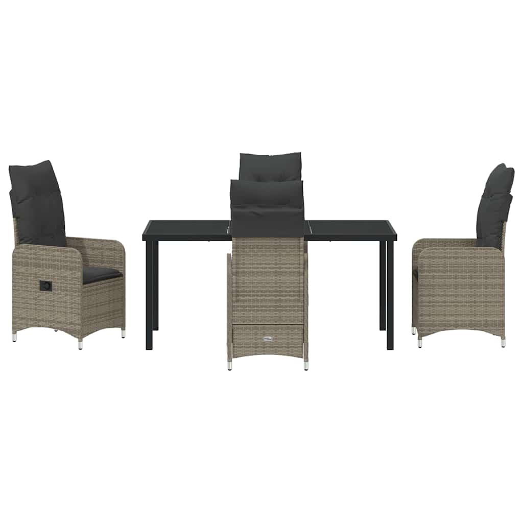 vidaXL Salon de jardin avec coussins 5 pcs Gris résine tressée