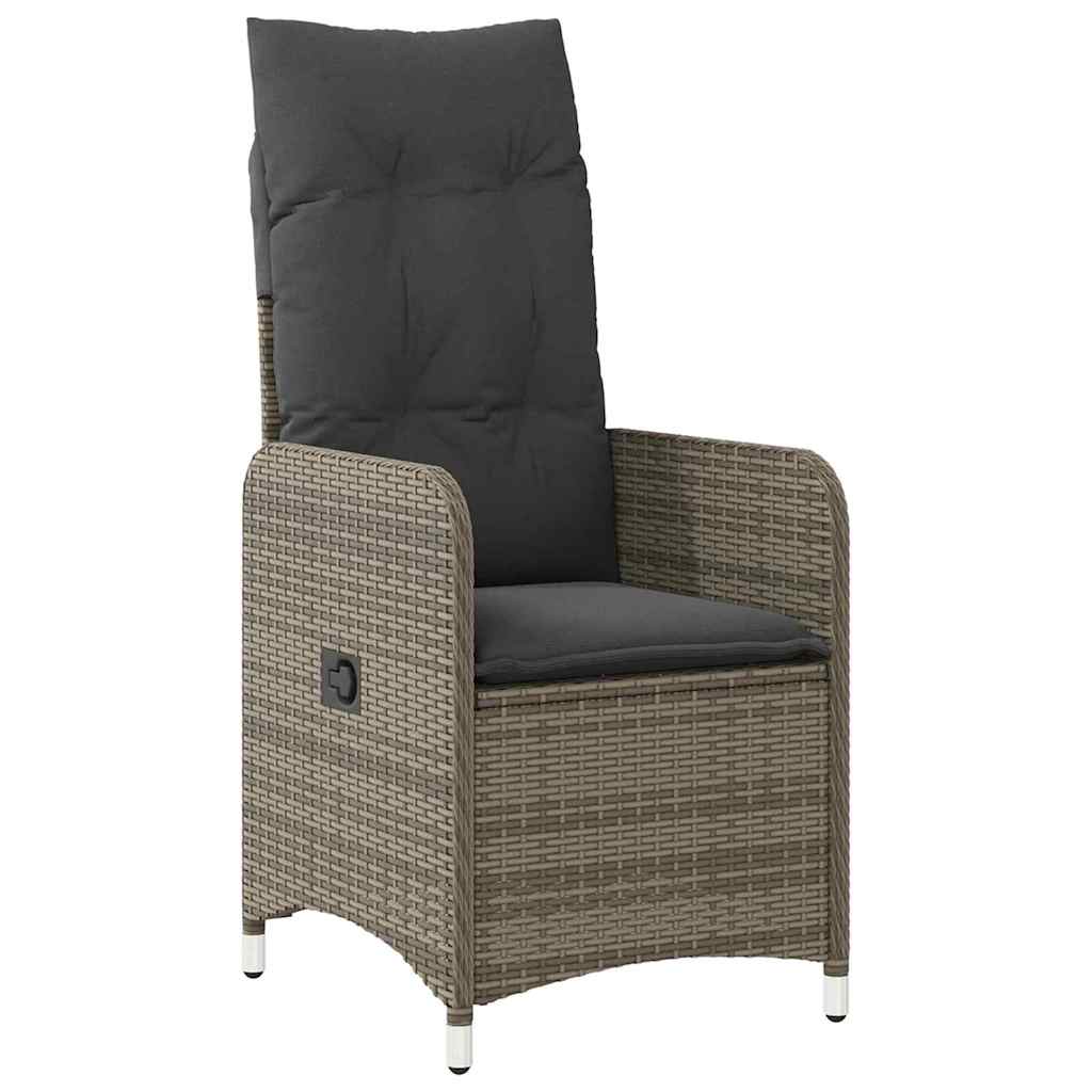 Garten Essgruppe mit Kissen 7 pcs Grau Poly-Rattan