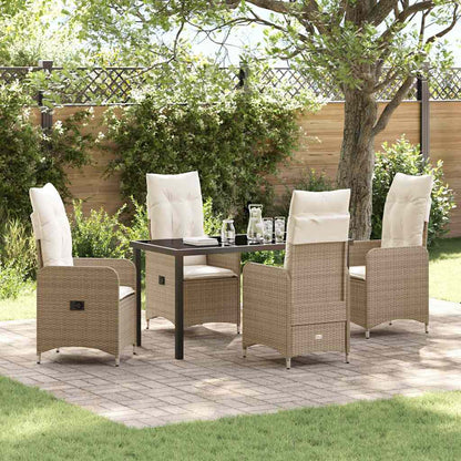 Garten Essgruppe mit Kissen 5 pcs Beige Poly-Rattan