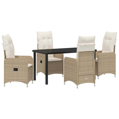 Garten Essgruppe mit Kissen 5 pcs Beige Poly-Rattan