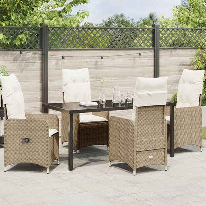 vidaXL Mobilier de jardin avec coussins 5 pcs Beige Résine tressée
