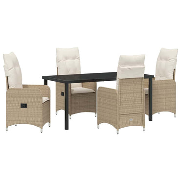 vidaXL Mobilier de jardin avec coussins 5 pcs Beige Résine tressée