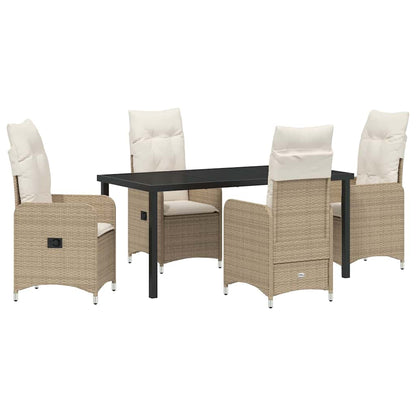 vidaXL Mobilier de jardin avec coussins 5 pcs Beige Résine tressée