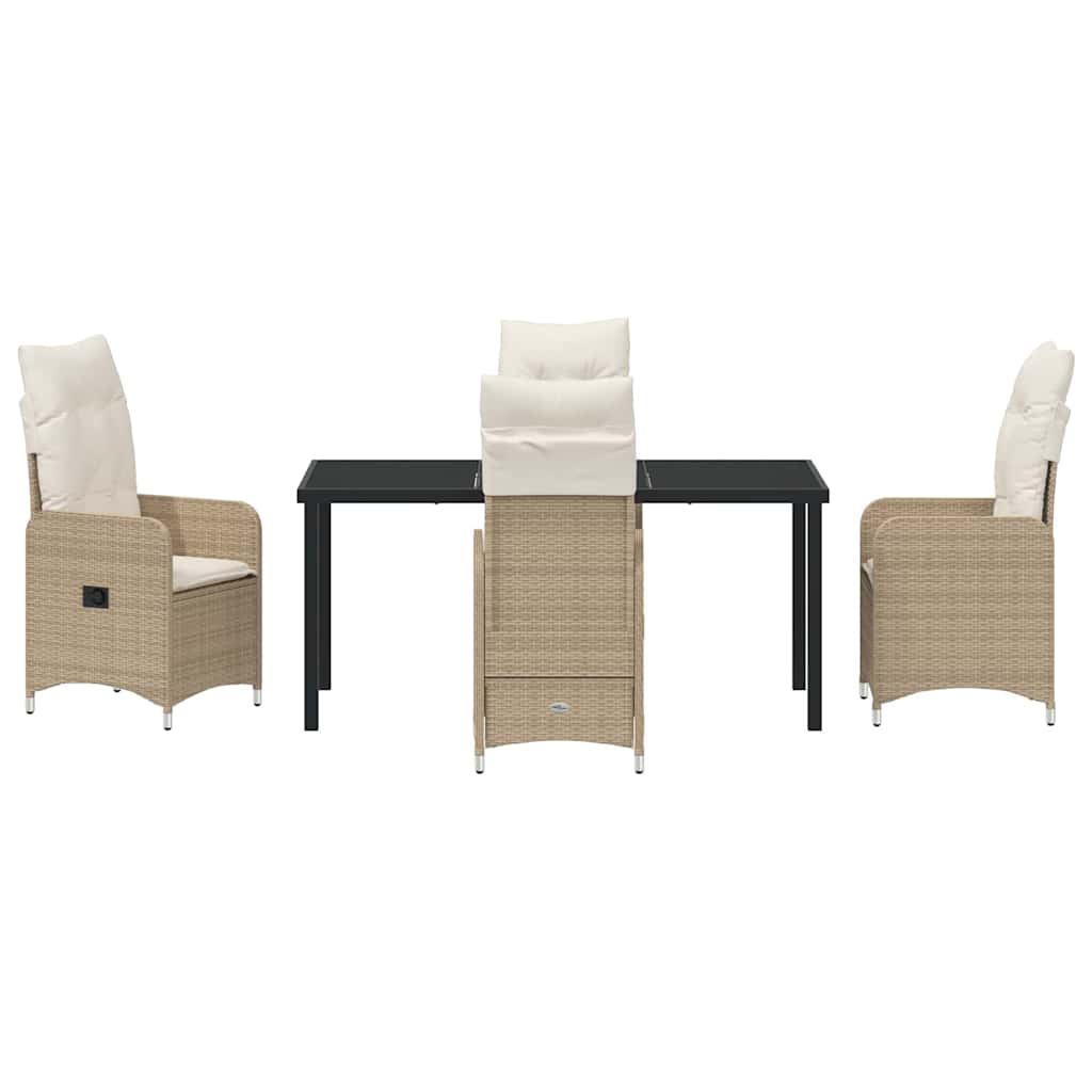 vidaXL Mobilier de jardin avec coussins 5 pcs Beige Résine tressée