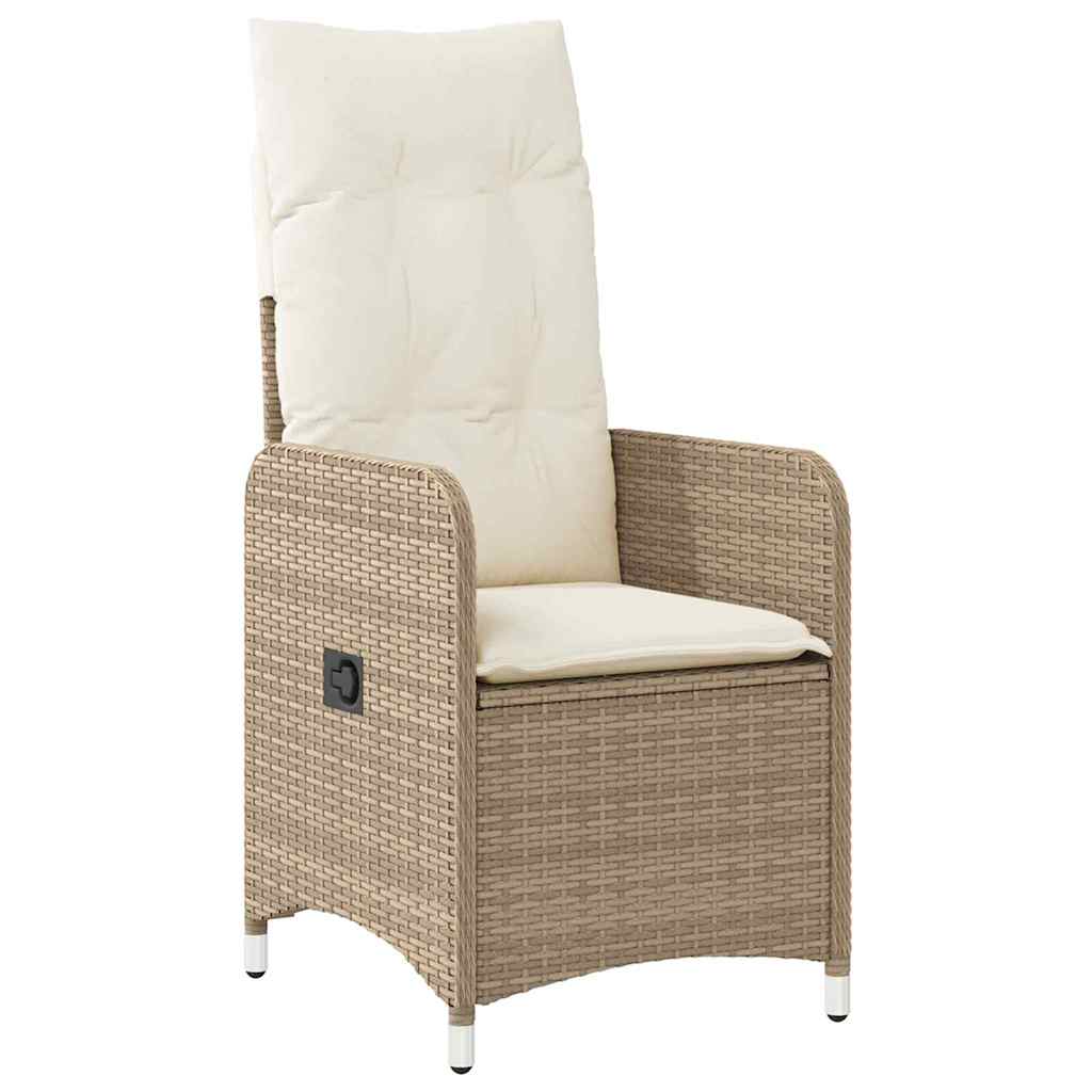 vidaXL Garten Essgruppe mit Kissen 9 pcs Beige Poly Rattan