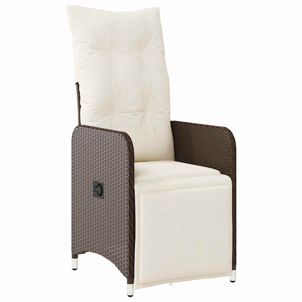 vidaXL Garten Essgruppe mit Kissen 5 pcs Braun Poly-Rattan