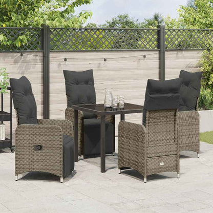 vidaXL Salon de jardin avec coussins 5 pcs Gris résine tressée