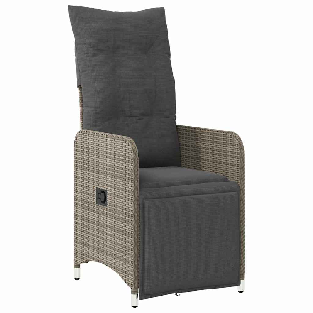 vidaXL Salon de jardin avec coussins 5 pcs Gris résine tressée
