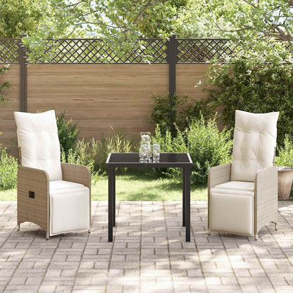 vidaXL Salon de jardin avec coussins 3 pcs Beige Résine tressée