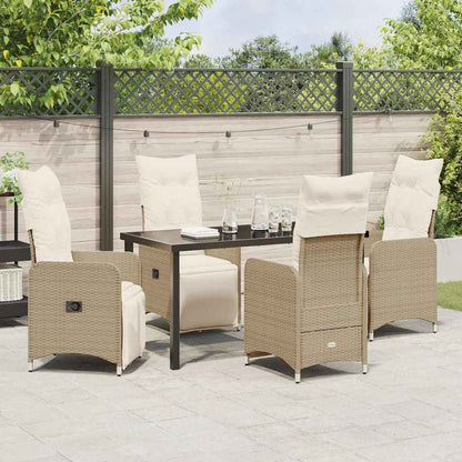Garten Essgruppe mit Kissen 5 pcs Beige Poly-Rattan