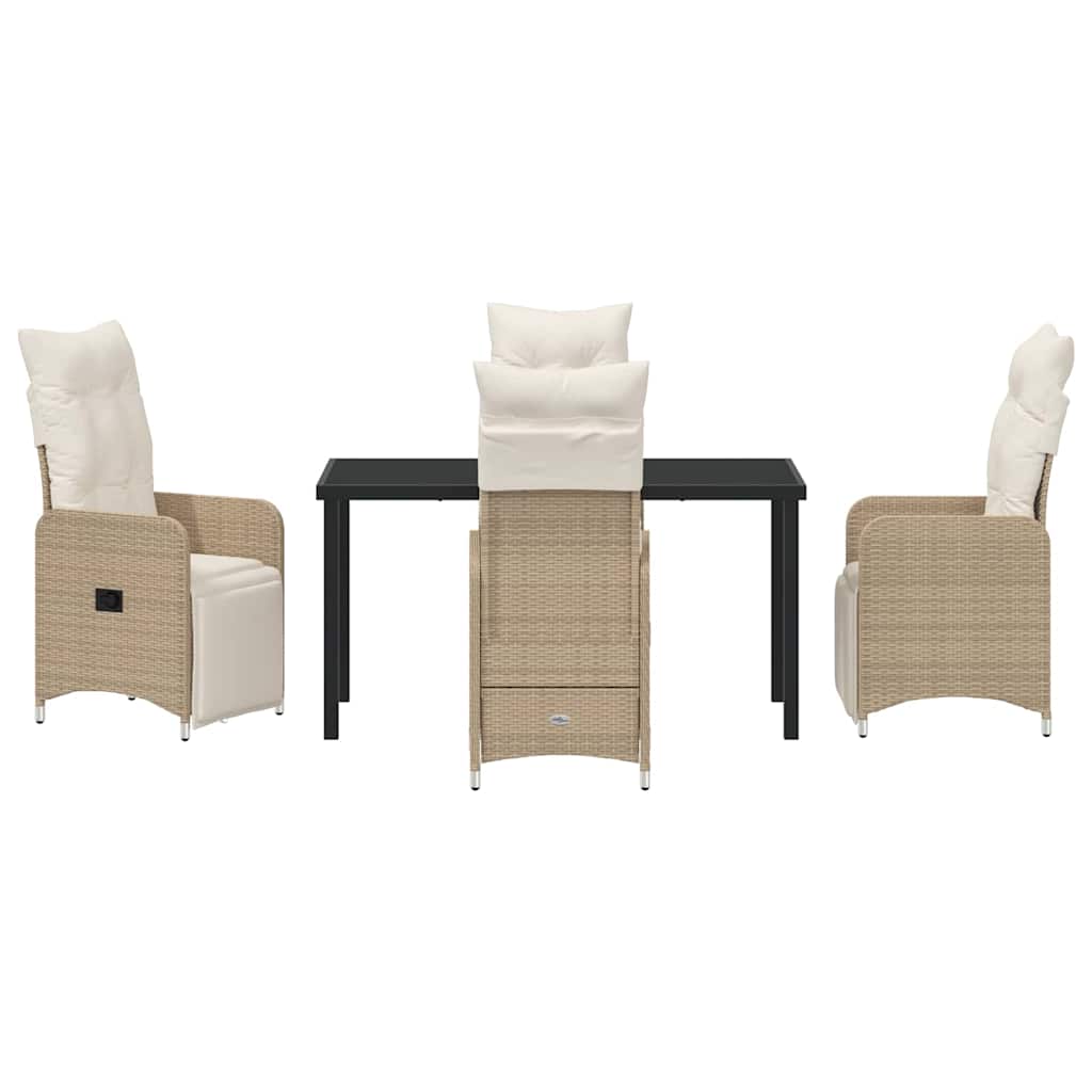 Garten Essgruppe mit Kissen 5 pcs Beige Poly-Rattan