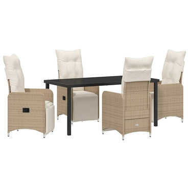 vidaXL Mobilier de jardin avec coussins 5 pcs Beige Résine tressée