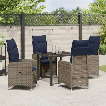 vidaXL Garten Essgruppe 5 pcs Grau Poly-Rattan