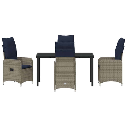 vidaXL Garten Essgruppe 5 pcs Grau Poly-Rattan