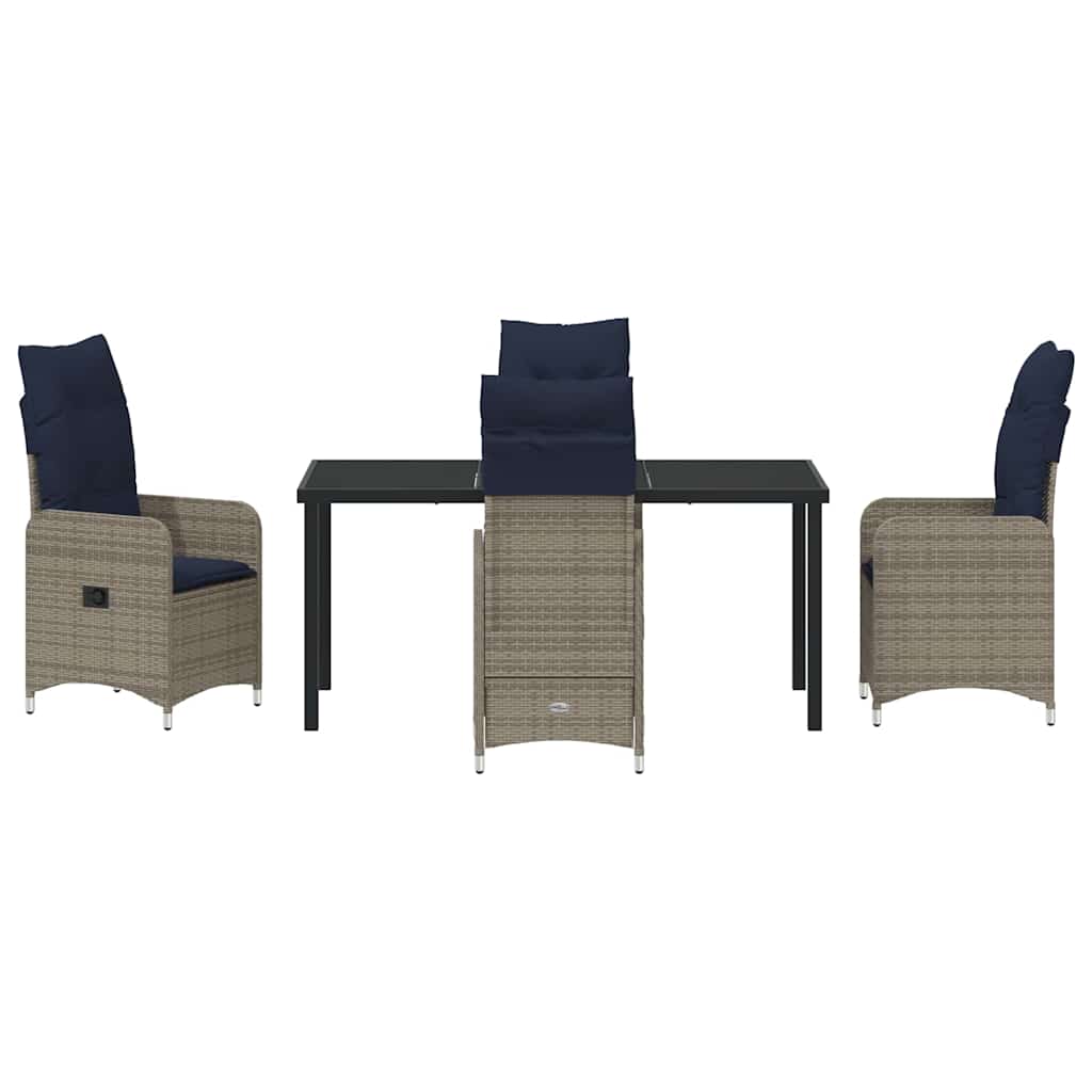 vidaXL Garten Essgruppe 5 pcs Grau Poly-Rattan