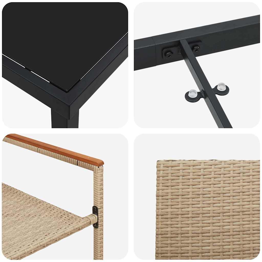 Garten Essgruppe mit Kissen 5 pcs Beige Poly-Rattan