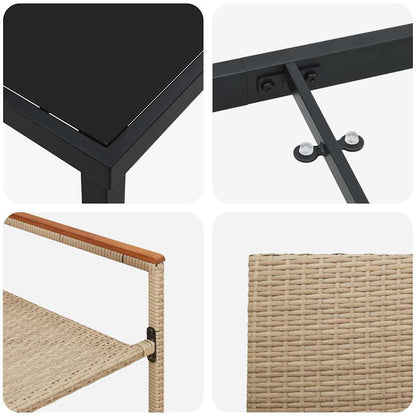 Garten Essgruppe mit Kissen 5 pcs Beige Poly-Rattan