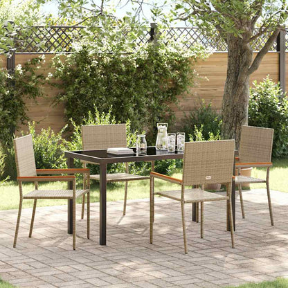 Garten Essgruppe mit Kissen 5 pcs Beige Poly-Rattan