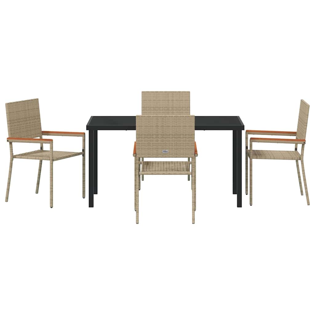 Garten Essgruppe mit Kissen 5 pcs Beige Poly-Rattan
