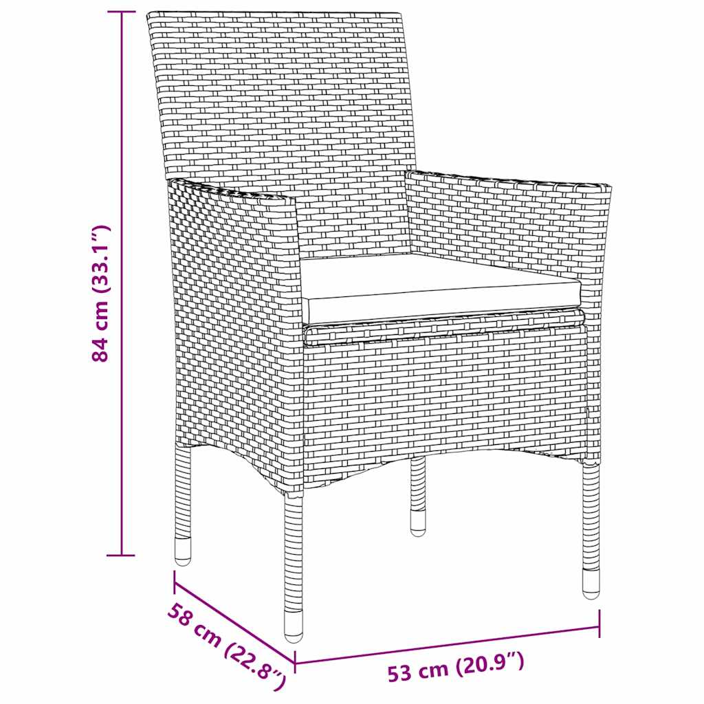 Garten Essgruppe mit Kissen 5 pcs Beige Poly-Rattan