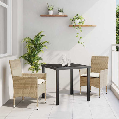 vidaXL Salon de jardin avec coussins 3 pcs Beige Résine tressée