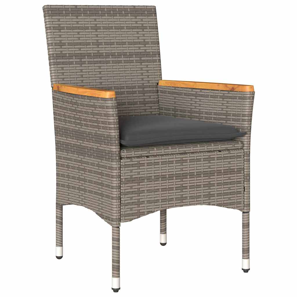 vidaXL Salon de jardin avec coussins 5 pcs Gris résine tressée