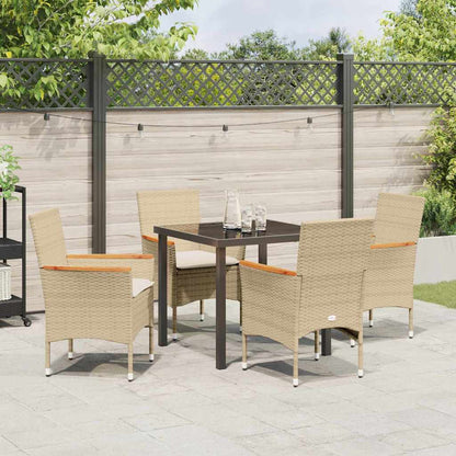 vidaXL Mobilier de jardin avec coussins 5 pcs Beige Résine tressée