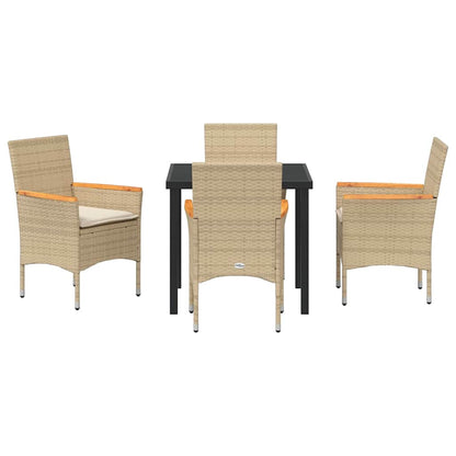 vidaXL Mobilier de jardin avec coussins 5 pcs Beige Résine tressée