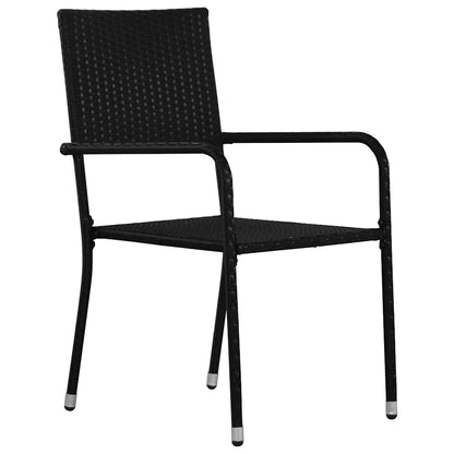vidaXL Garten Essgruppe mit Kissen 5 pcs Schwarz Poly-Rattan