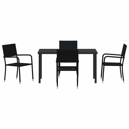 vidaXL Garten Essgruppe mit Kissen 5 pcs Schwarz Poly-Rattan