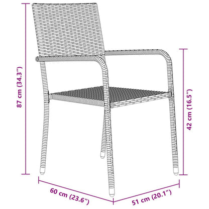 vidaXL Garten Essgruppe mit Kissen 5 pcs Schwarz Poly-Rattan