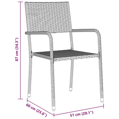 vidaXL Garten Essgruppe mit Kissen 7 pcs Grau Poly-Rattan