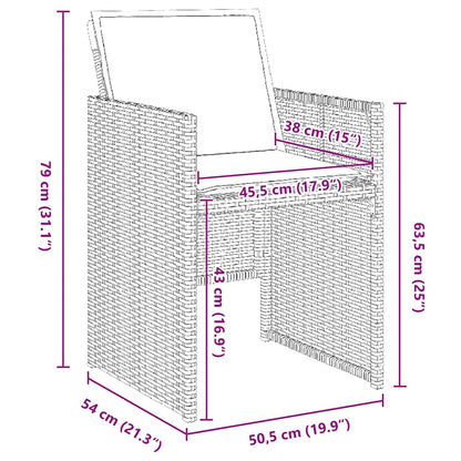 Garten Essgruppe mit Kissen 5 pcs Grau Poly-Rattan