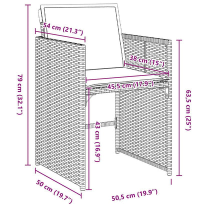 Garten Essgruppe mit Kissen 9 pcs Grau Poly-Rattan