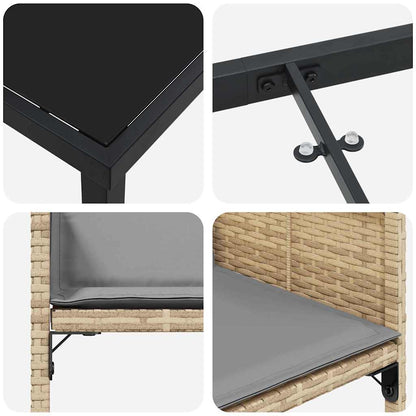 Garten Essgruppe mit Kissen 5 pcs Beige Poly-Rattan