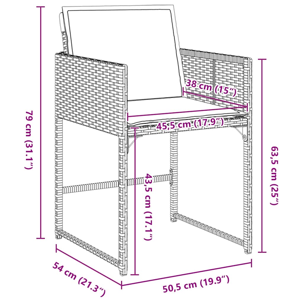 Garten Essgruppe mit Kissen 5 pcs Beige Poly-Rattan