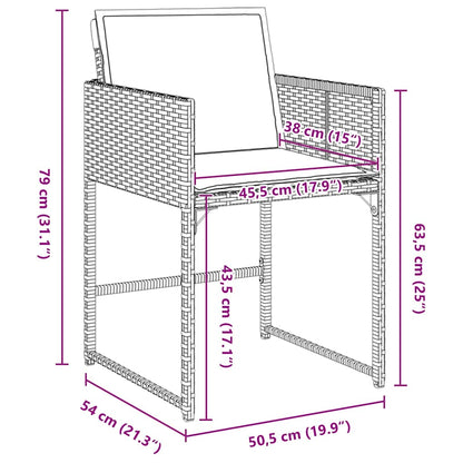 Garten Essgruppe mit Kissen 5 pcs Beige Poly-Rattan